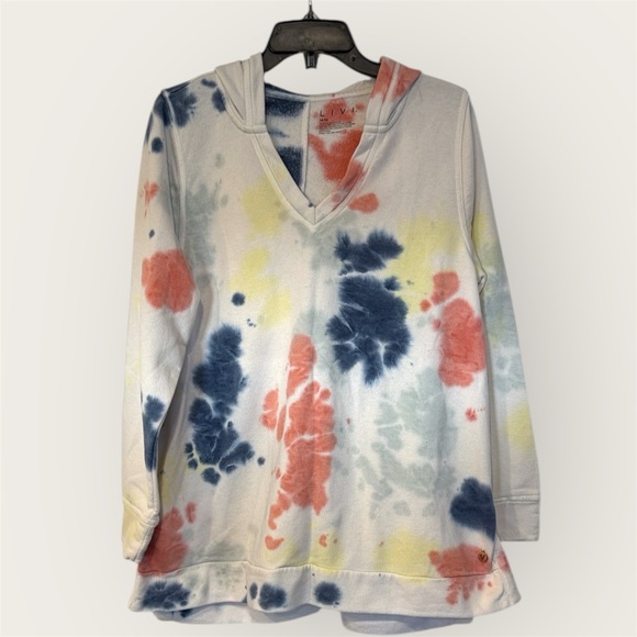 Livi Active Tops - Livi Active Multicolor Tie-Dye Hoodie